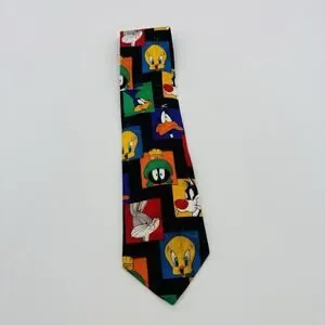 Vintage 1994 LOONEY TUNES MANIA 100% Polyester 54" Necktie
