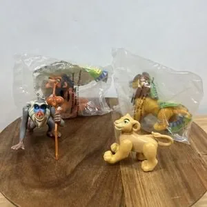Vintage 1994 McDonald's Lion King Toys Lot x4 – Scar Rafiki Timon Nala Disney