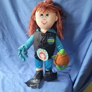 Vintage 1997 Carie Aquarist Plush Doll With tags And Accessories