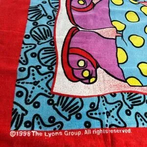 Vintage 1998 Barney The Dinosaur Beach Towel Jay Franco & Sons Summer Fun 90s