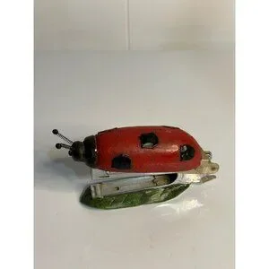 Vintage 2003 Ladybug Shaped Stapler & Paper Weight 5" - Red & Black Desk Accesso