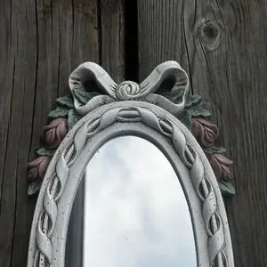 Vintage 2x White Wall Sconce Candle Mirror White W/Pink Flowers Bows Coquette