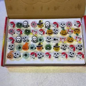 Vintage - 50 Pcs LED Flashing Halloween Rings
