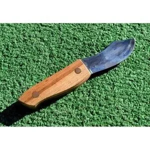 Vintage 6" Wood Handle Stainless Steel Fixed Curved Bowie Blade Knife EUC