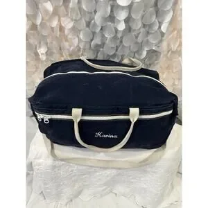 Vintage 80’s Canvas Boat Duffle Bag Navy HEAVY Large Clean Made In USA