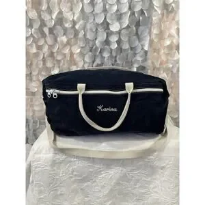 Vintage 80’s Canvas Boat Duffle Bag Navy HEAVY Large Clean Made In USA