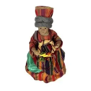 Vintage 90’s Black Angel 12" Christmas Tree Topper Holiday Caribbean African NEW