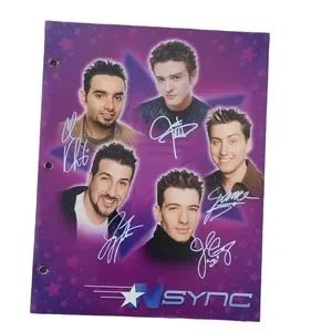 Vintage 90's INSYNC Three Ring Binder W/ 3 Folders