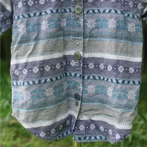 Vintage 90s Little Angels Boy’s Blue Grey Button Up Shirt