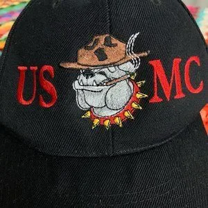 Vintage 90s USMC Bulldog Embroidered US Marines Strapback Dad Hat Milita…