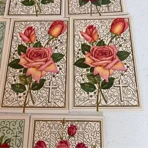 Vintage All Occasion Greeting Cards Floral With Christian Bible Verses Set Of 11
