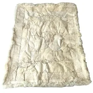 Vintage Alpaca Llama Fur Handmade Area Rug Wall Hanging Decor Peruvian 65” X 50”