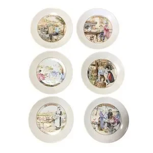 Vintage Apilco France Plates Featuring Chesee Set of 6
