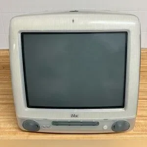 Vintage Apple IMac G3 M5521 Graphite Power PC 600MHz 128MB RAM 30GB HDD Tested