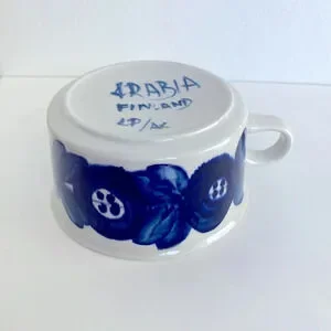 Vintage Arabia Of Finland Anemone Blue Ulla Procope Tea Coffee Cup