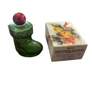 Vintage AVON Christmas Surprise Stocking Topaze Cologne 1 Fl Oz EMPTY With Box