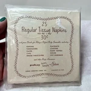Vintage Baby Wedding Shower Cocktail Napkins - Pakay Party Papers By Gibson NWT