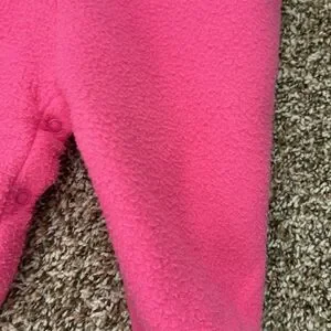 Vintage Babycrest Fleece Winter Pink Floral Baby Walksuit Jumpsuit 12M