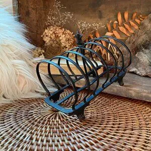 Vintage Black Metal Letter Paper Holder Desk Organizer Office Decor Slot Holder