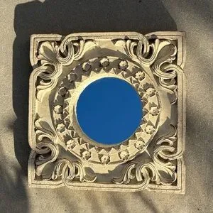 Vintage Boho Mirror Rustic Square European Home Decor Indie Cream Baroque