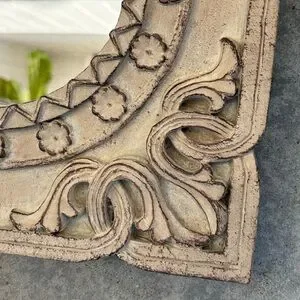 Vintage Boho Mirror Rustic Square European Home Decor Indie Cream Baroque