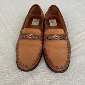 Vintage Bruno Magli Leather And Suede Loafers Men’s Size 10.5 Moc Toe Slip On
