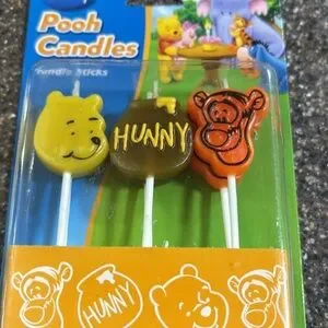 VINTAGE Cake Mate Disney Winnie The Pooh Candles Candle Sticks 6 New Sealed