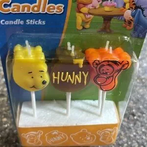 VINTAGE Cake Mate Disney Winnie The Pooh Candles Candle Sticks 6 New Sealed