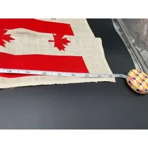 Vintage Canada Linen Towel Red Maple Leaf Stripes 26"x16" Poland Textilimport