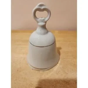 Vintage Cardinal Bird Porcelain Hand Bell With Floral Design Collectible