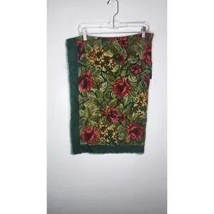 Vintage Carroll Reed Scarf Womens Rose Print Floral Shawl Wrap Retro Accessory
