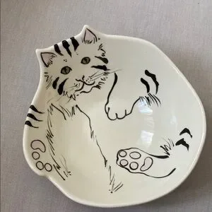 Vintage Cats By Nina 8" Cat Kitty Ceramic Bowl Dish RARE