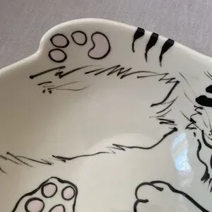 Vintage Cats By Nina 8" Cat Kitty Ceramic Bowl Dish RARE