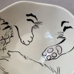 Vintage Cats By Nina 8" Cat Kitty Ceramic Bowl Dish RARE