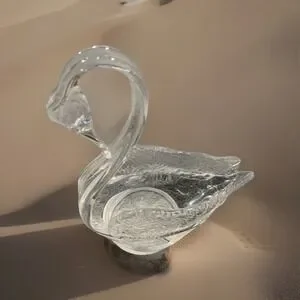 Vintage Cavan Ireland Crystal Swan Candy Dish