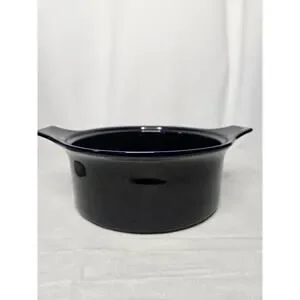 Vintage Celebrity Lexington Round 2 Quart Stoneware Casserole Dish Lid Blue