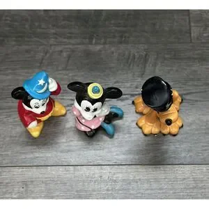 Vintage - Ceramic Fantasia Minnie Mouse Pluto Top Hat Figurine