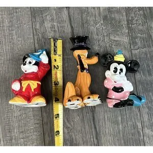 Vintage - Ceramic Fantasia Minnie Mouse Pluto Top Hat Figurine