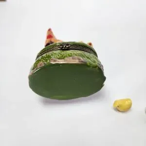 Vintage Ceramic Trinket Box With Hen And Her Chicks