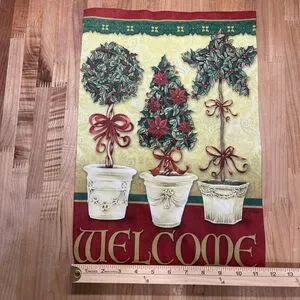 Vintage Christmas Garden Flag 12x18 Welcome Classic