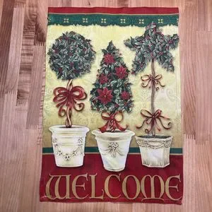 Vintage Christmas Garden Flag 12x18 Welcome Classic