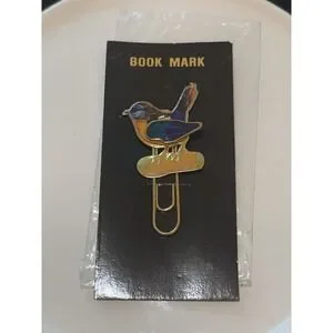 Vintage Colorful Metal Bird Book Mark New In Package