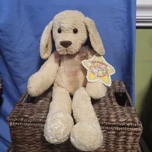 Vintage Common Wealth Tan Dow With Bow Hug A Plush With Tags