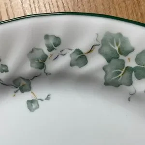 Vintage Corelle Callaway Dinner Plate 10” Swirled Edge Green Ivy Pattern Corning