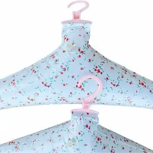 Vintage Cottagecore Inflatable Hangers 60s Poppy Rose Dainty Floral White Pink
