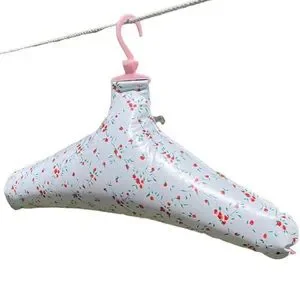 Vintage Cottagecore Inflatable Hangers 60s Poppy Rose Dainty Floral White Pink