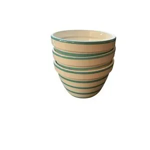 Vintage Crate And Barrel Avery Aqua Stripe Mini Mixing Bowl - Set Of 3