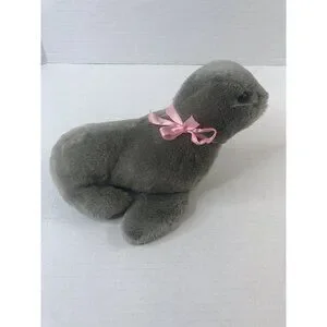 Vintage Dakin Plush (1978) Grey Arctic Seal Stuffed Animal 10"