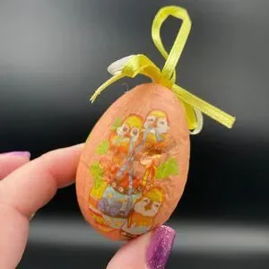Vintage Decoupage Easter Eggs Bunny Rabbits Chicks Birds On Basket Tissue Paper