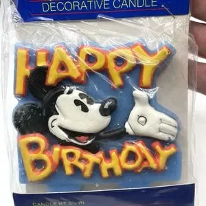 Vintage Disney Mickey Minnie Mouse Birthday Candles LOT Of 3 Gibson Greetings